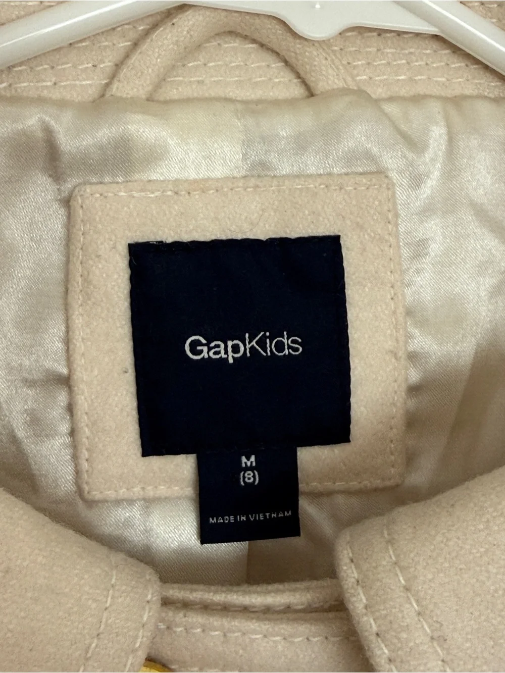 GAP Kids Cream Pea Coat - Neutral Wool-Blend Jacket